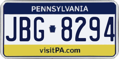 PA license plate JBG8294
