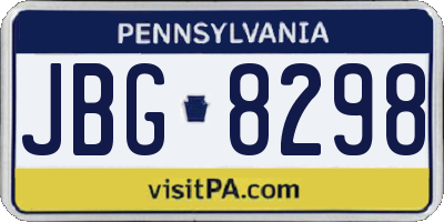PA license plate JBG8298