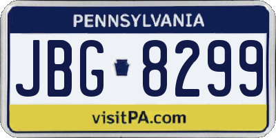 PA license plate JBG8299