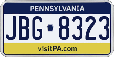 PA license plate JBG8323