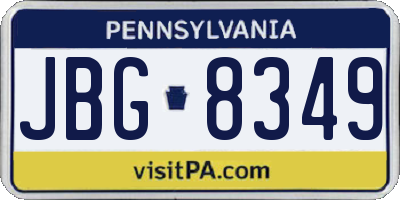 PA license plate JBG8349