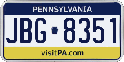 PA license plate JBG8351