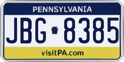 PA license plate JBG8385
