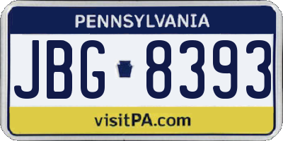 PA license plate JBG8393