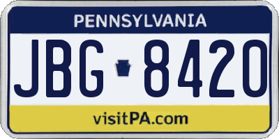 PA license plate JBG8420