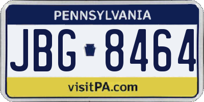 PA license plate JBG8464