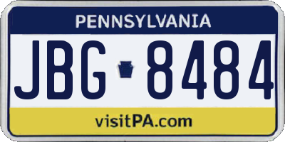 PA license plate JBG8484