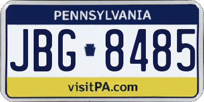 PA license plate JBG8485