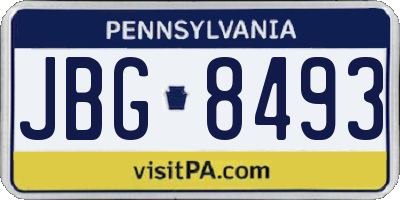 PA license plate JBG8493