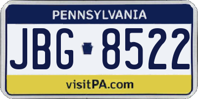 PA license plate JBG8522