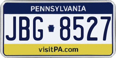 PA license plate JBG8527