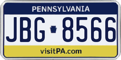 PA license plate JBG8566