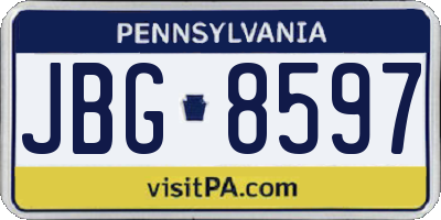 PA license plate JBG8597