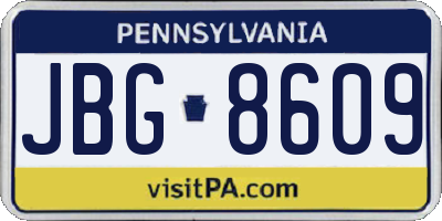 PA license plate JBG8609