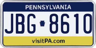 PA license plate JBG8610