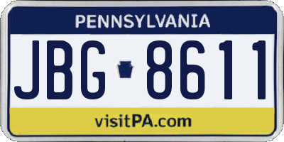 PA license plate JBG8611