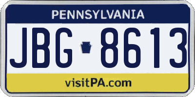 PA license plate JBG8613