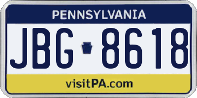 PA license plate JBG8618