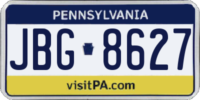 PA license plate JBG8627