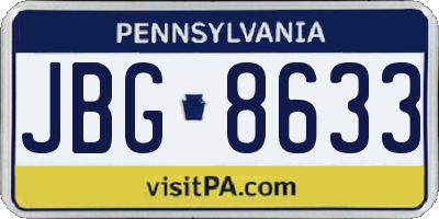 PA license plate JBG8633
