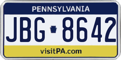 PA license plate JBG8642