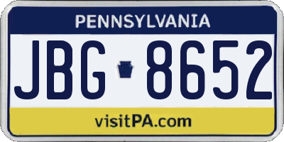 PA license plate JBG8652