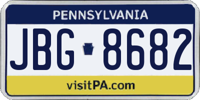 PA license plate JBG8682
