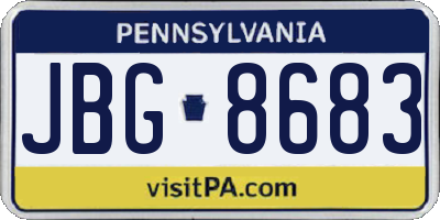 PA license plate JBG8683