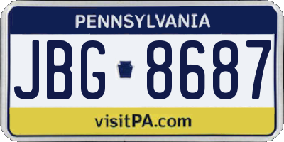PA license plate JBG8687