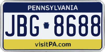 PA license plate JBG8688