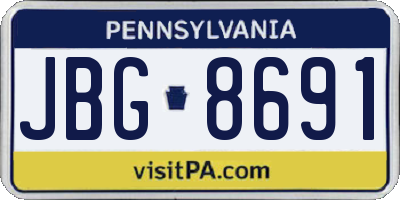 PA license plate JBG8691