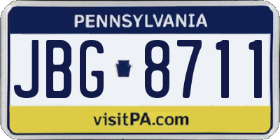 PA license plate JBG8711