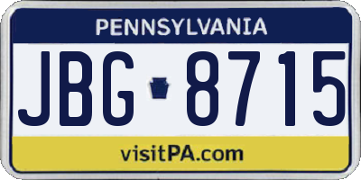 PA license plate JBG8715