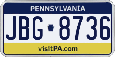 PA license plate JBG8736