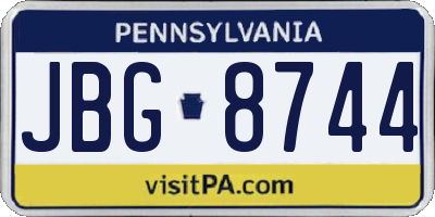 PA license plate JBG8744