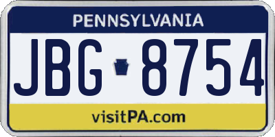 PA license plate JBG8754