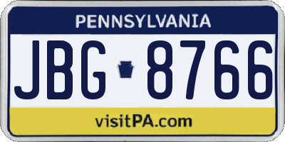 PA license plate JBG8766