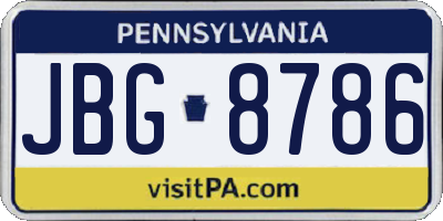 PA license plate JBG8786