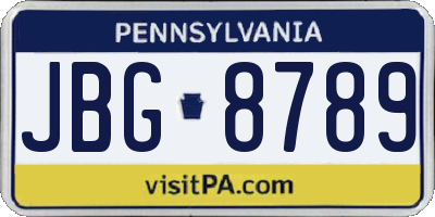 PA license plate JBG8789