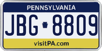 PA license plate JBG8809