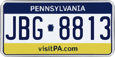 PA license plate JBG8813