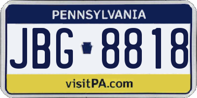 PA license plate JBG8818