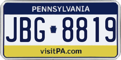 PA license plate JBG8819