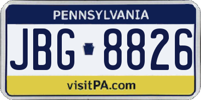PA license plate JBG8826
