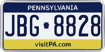 PA license plate JBG8828