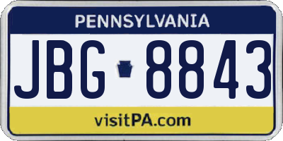 PA license plate JBG8843