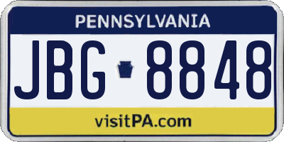 PA license plate JBG8848