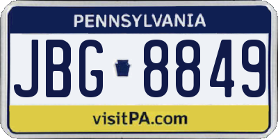 PA license plate JBG8849