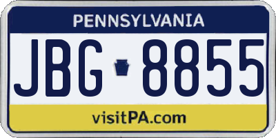PA license plate JBG8855