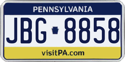 PA license plate JBG8858